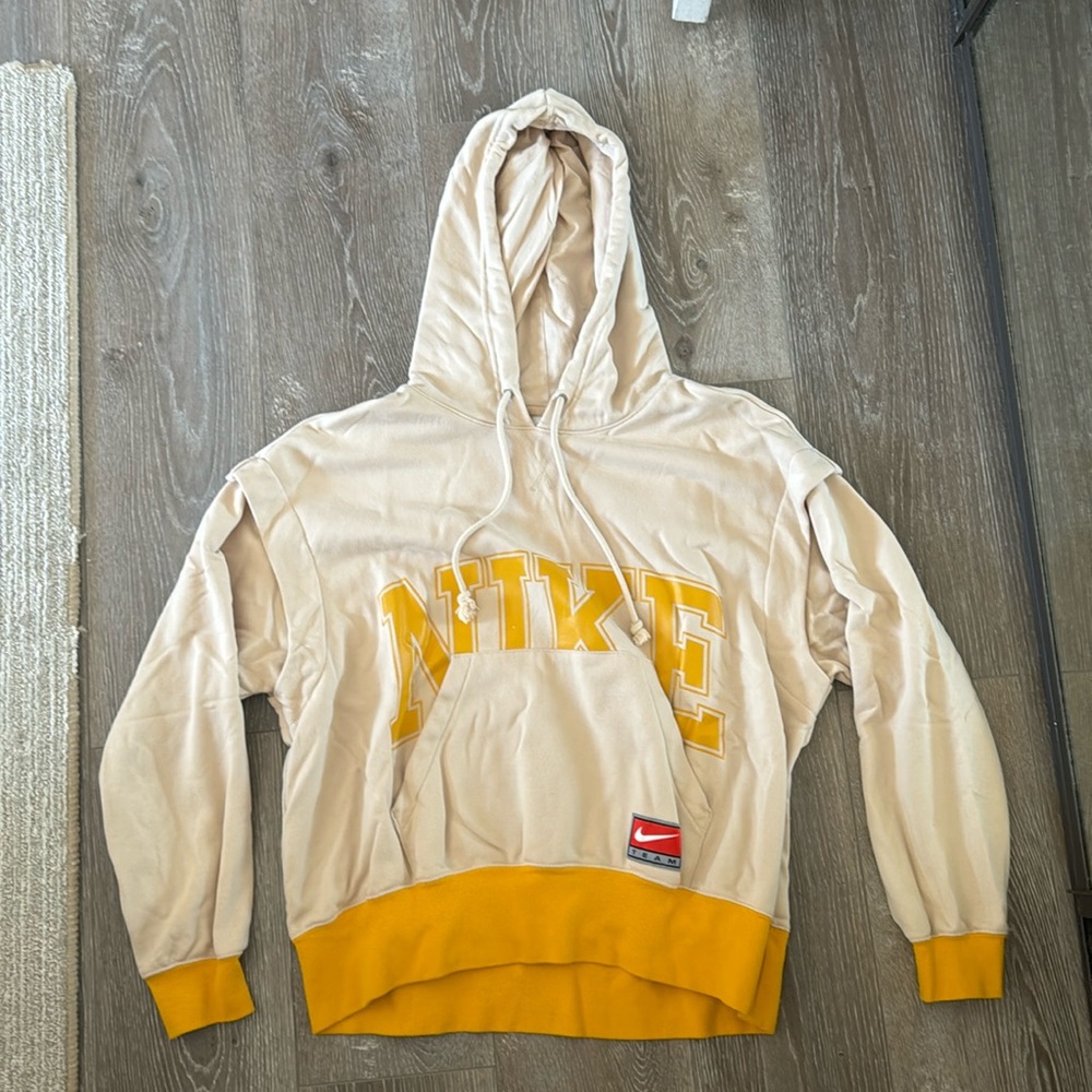 Nike Tan and Yellow Hoodie Jacket Women Size M